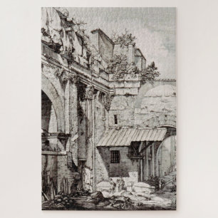 Portikus der Oktavia Rom Schwarz-Weiß-Kunst Puzzle