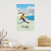 Portillo Chile Skigebiet Reiseplakat Poster (Küche)