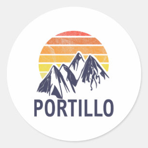 Portillo Chile Südamerika Skigebiet Snowboardi Runder Aufkleber