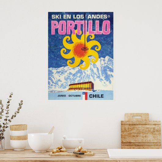 Portillo,Chile,Vintage Ski Poster (Küche)