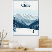 Portillo, Chile – Vintage Ski Travel Poster (Küche)