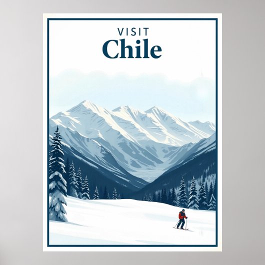 Portillo, Chile – Vintage Ski Travel Poster (Vorne)