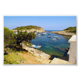 Portinatx Ibiza Coastal Bay with Boats Fotodruck