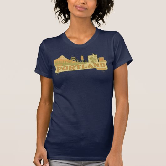 Portland Banner City Design T-Shirt (Vorderseite)