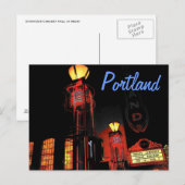 Portland bei der Nachtpostkarte Postkarte (Vorne/Hinten)