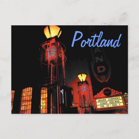 Portland bei der Nachtpostkarte Postkarte (Vorderseite)