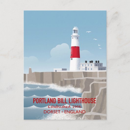 Portland Bill Leuchtturm Postkarte (Vorderseite)