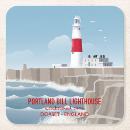 Portland Bill Leuchtturm Rechteckiger Pappuntersetzer