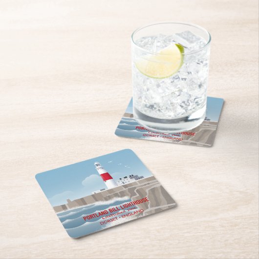 Portland Bill Lighthouse Rechteckiger Pappuntersetzer (Vor Ort)