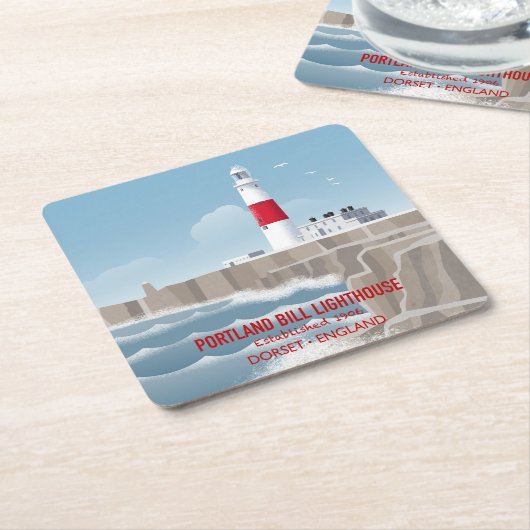 Portland Bill Lighthouse Rechteckiger Pappuntersetzer (angewinkelt)