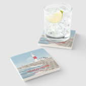 Portland Bill Lighthouse Steinuntersetzer (Seitenansicht)