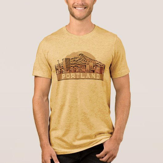 Portland Black Skyline Graphic T - Shirt (Vorderseite)
