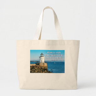 Portland Breakwater Lighthouse, Maine Jumbo Stoffbeutel