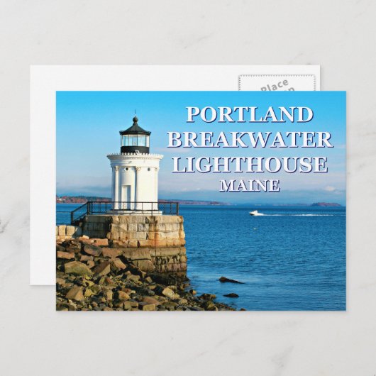 Portland Breakwater Lighthouse, Maine Postcard Postkarte (Vorne/Hinten)