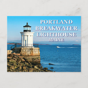 Portland Breakwater Lighthouse, Maine Postcard Postkarte
