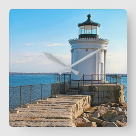 Portland Breakwater Lighthouse, Maine Quadratische Wanduhr