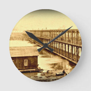Portland Bridge Antiquität 1890 Runde Wanduhr