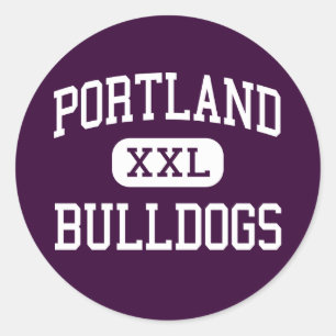 Portland - Bulldogs - High School - Portland Maine Runder Aufkleber