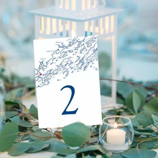 Portland Casco Bay Karte Elegante Hochzeit der Mar