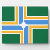 Portland City Flag Plaque Fotoplatte (Vorderseite)