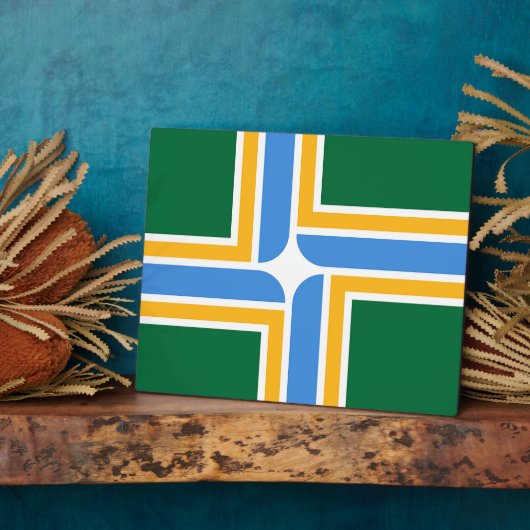 Portland City Flag Plaque Fotoplatte (Seite)