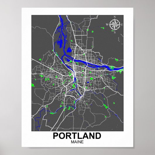 Portland City Map Poster (Vorne)