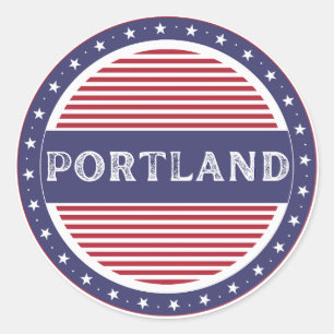 Portland City Pride Emblem – Amerikanische Identit Runder Aufkleber