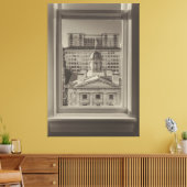Portland Cityscape durch eine Fensterspalte Leinwanddruck (Insitu (Wohnzimmer))