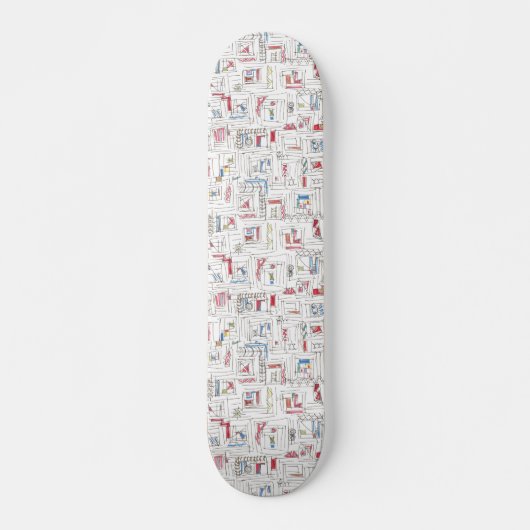 Portland-Cooles angesagtes abstraktes Kunst-Muster Skateboard (Vorne)