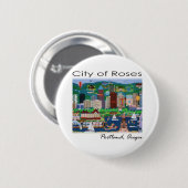 Portland~ Die Stadt der Rose Button (Vorne & Hinten)