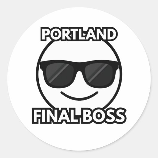 Portland Final Boss Cool Face Emoji Sticker (Vorderseite)
