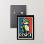 Portland Frog Protest Anti Ice Resistance I Stand Button (Vorderseite/Rückseite)