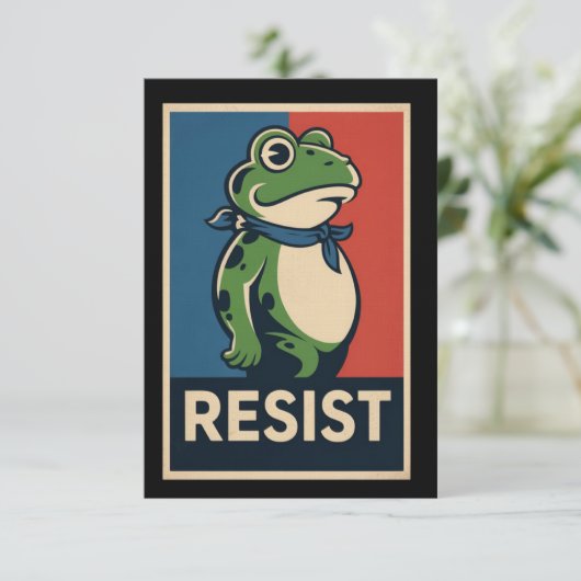 Portland Frog Protest Anti Ice Resistance I Stand Einladung (Stehend Vorderseite)