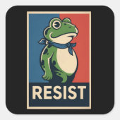 Portland Frog Protest Anti Ice Resistance I Stand  Quadratischer Aufkleber (Vorderseite)