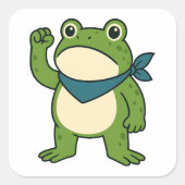 Portland Frog Protest Quadratischer Aufkleber (Vorderseite)