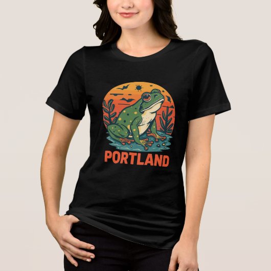 Portland Frog Tri-Blend Shirt (Vorderseite)