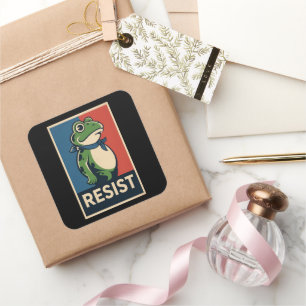 Portland Frosch Protest Anti Eis Widerstand Ich st Quadratischer Aufkleber