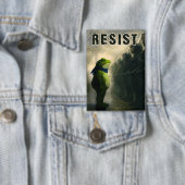 Portland Frosch Protest Button (Insitu)