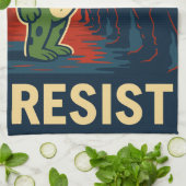 Portland Frosch Protest Geschirrtuch (Gefaltet)
