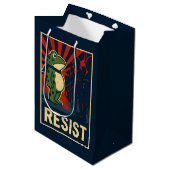 Portland Frosch Protest Mittlere Geschenktüte (Vorderseite Schrägansicht)
