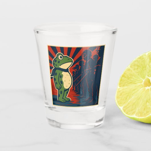 Portland Frosch Protest Schnapsglas (Vorderseite)