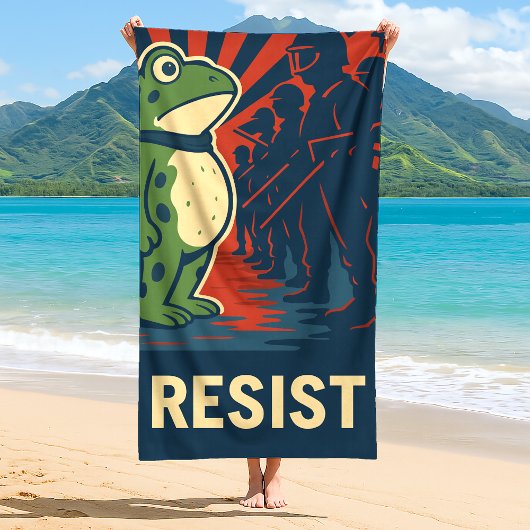 Portland Frosch Protest Strandtuch