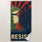 Portland Frosch Protest Strandtuch (Vorderseite)