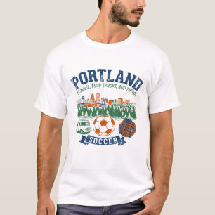 Portland Gameday Flanell Food Trucks Fußball T-Shirt