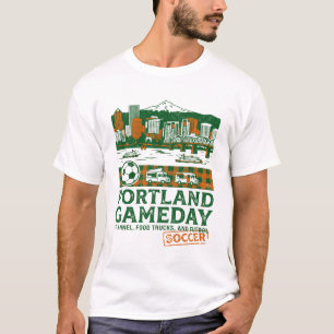 Portland Gameday Flanell Food Trucks Fußball T-Shirt