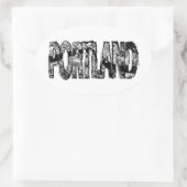 Portland Grunge Karte Ovaler Aufkleber (Tasche)
