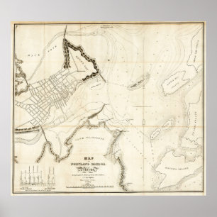 Portland Harbor 1833 Poster