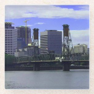 Portland Hawthorne Bridge #1 Glass Untersetzer