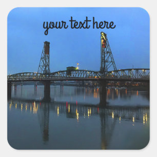 Portland Hawthorne Bridge #2 Quadratischer Aufkleber