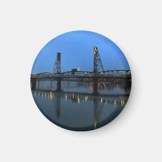 Portland Hawthorne Bridge #2 Round Magnet (Vorne)